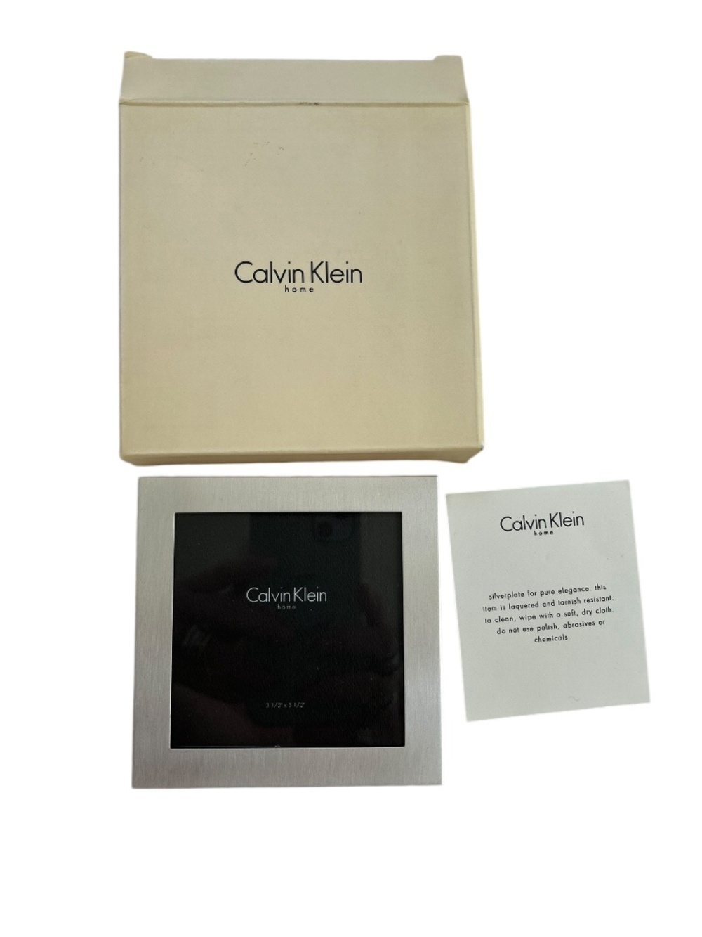 Calvin Klein NEW in box silver plate picture frame 3 1/2" square